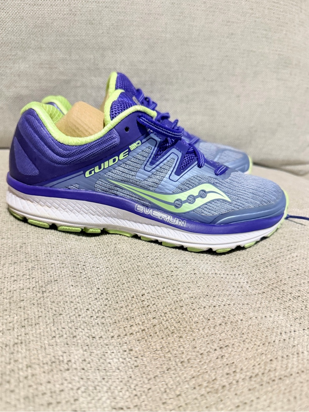 Saucony Guide ISO Women's Running Shoes - Purple with Lime Accents
